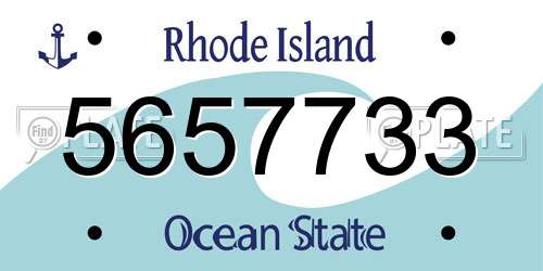 5657733 Rhode Island License Plate