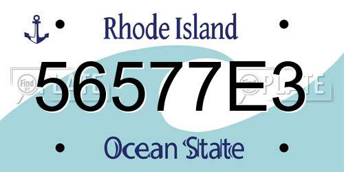 56577E3 Rhode Island License Plate