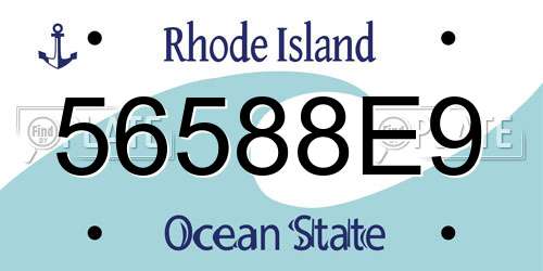 56588E9 Rhode Island License Plate