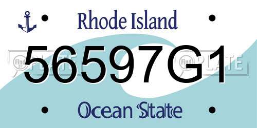 56597G1 Rhode Island License Plate