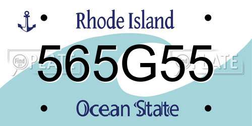 565G55 Rhode Island License Plate