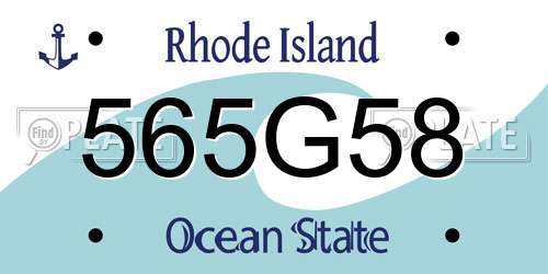 565G58 Rhode Island License Plate