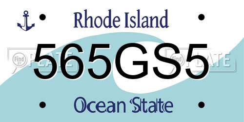 565GS5 Rhode Island License Plate
