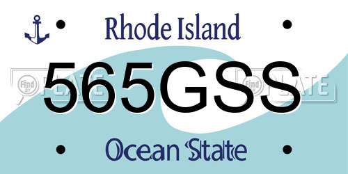 565GSS Rhode Island License Plate