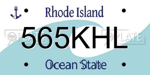 565KHL Rhode Island License Plate