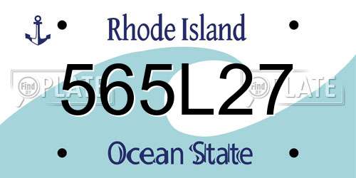 565L27 Rhode Island License Plate