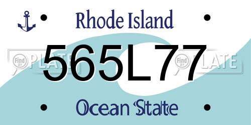 565L77 Rhode Island License Plate