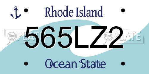 565LZ2 Rhode Island License Plate