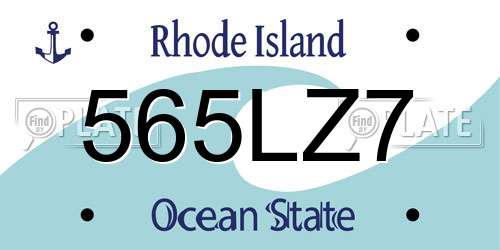 565LZ7 Rhode Island License Plate