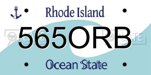 565ORB Rhode Island License Plate