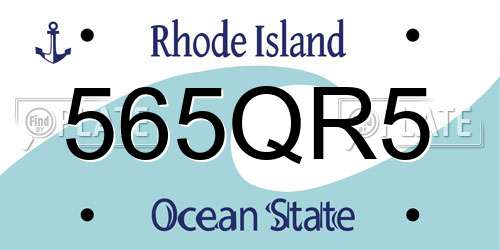 565QR5 Rhode Island License Plate