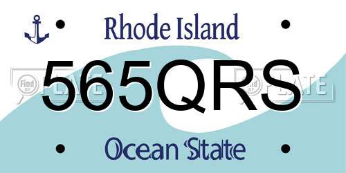 565QRS Rhode Island License Plate