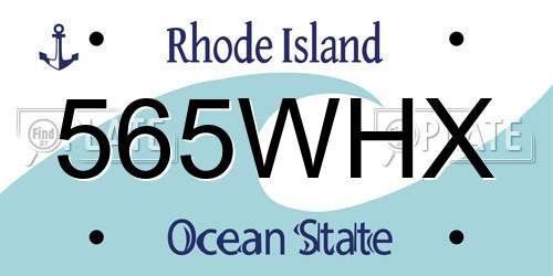 565WHX Rhode Island License Plate