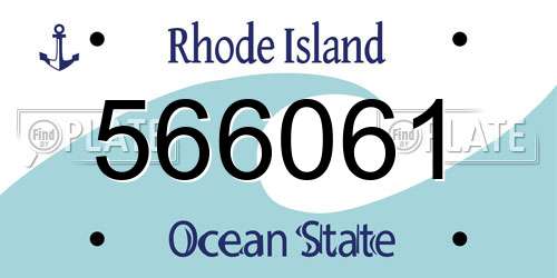 566061 Rhode Island License Plate