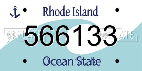 566133 Rhode Island License Plate