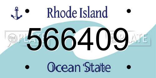 566409 Rhode Island License Plate