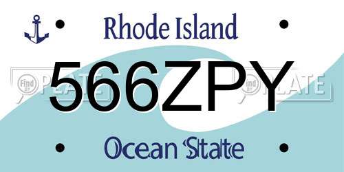 566ZPY Rhode Island License Plate