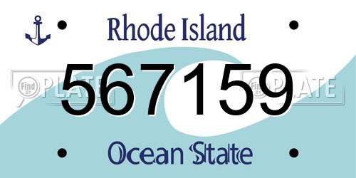 567159 Rhode Island License Plate