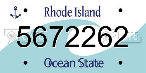 5672262 Rhode Island License Plate
