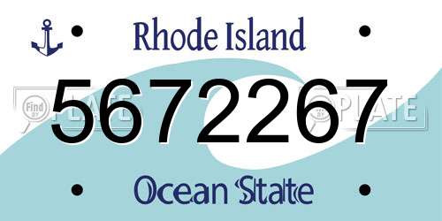 5672267 Rhode Island License Plate
