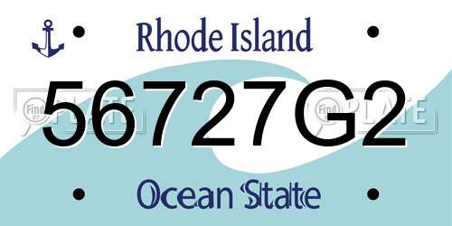 56727G2 Rhode Island License Plate