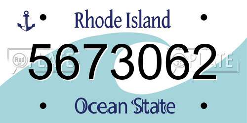 5673062 Rhode Island License Plate