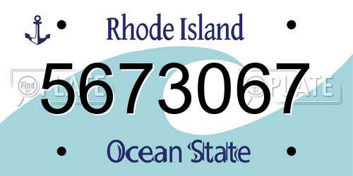 5673067 Rhode Island License Plate