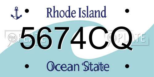 5674CQ Rhode Island License Plate