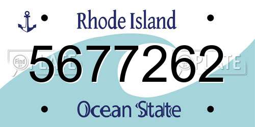 5677262 Rhode Island License Plate