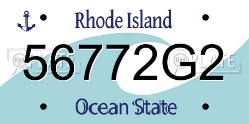 56772G2 Rhode Island License Plate