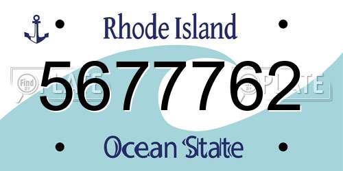 5677762 Rhode Island License Plate
