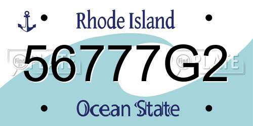 56777G2 Rhode Island License Plate