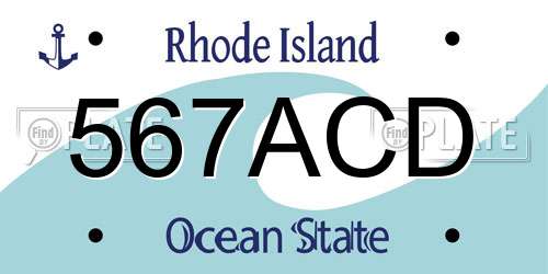 567ACD Rhode Island License Plate