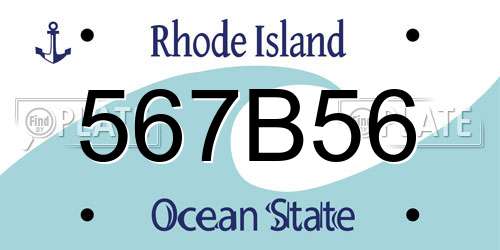 567B56 Rhode Island License Plate