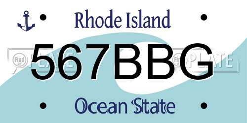 567BBG Rhode Island License Plate