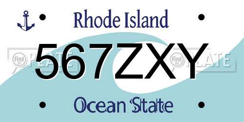 567ZXY Rhode Island License Plate