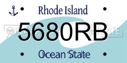 5680RB Rhode Island License Plate