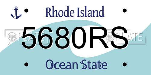 5680RS Rhode Island License Plate