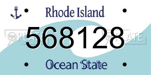 568128 Rhode Island License Plate