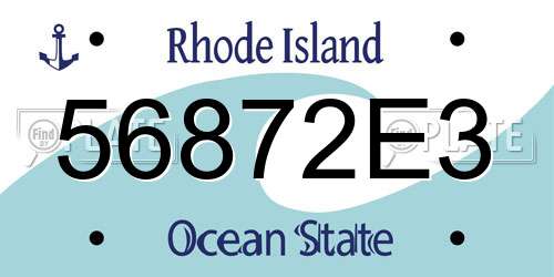 56872E3 Rhode Island License Plate