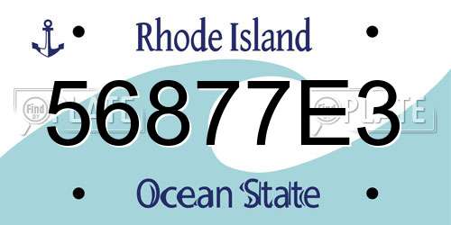 56877E3 Rhode Island License Plate