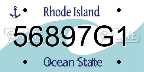 56897G1 Rhode Island License Plate