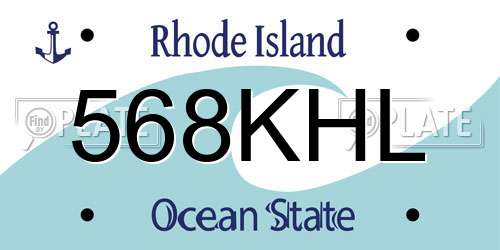 568KHL Rhode Island License Plate