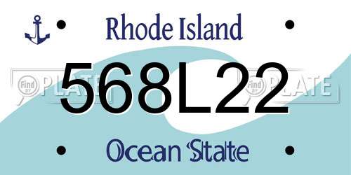 568L22 Rhode Island License Plate