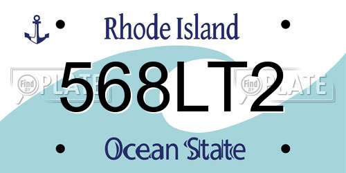568LT2 Rhode Island License Plate