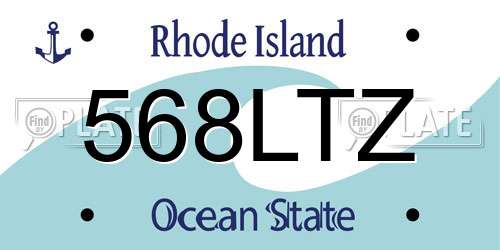 568LTZ Rhode Island License Plate