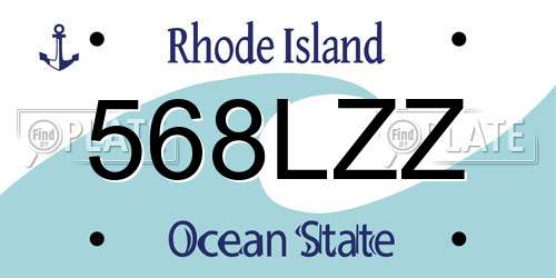 568LZZ Rhode Island License Plate