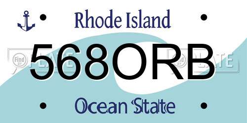 568ORB Rhode Island License Plate