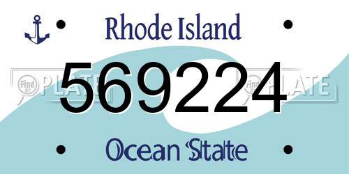 569224 Rhode Island License Plate