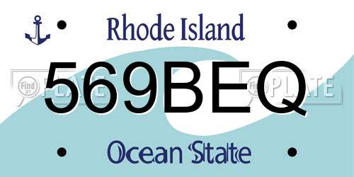 569BEQ Rhode Island License Plate